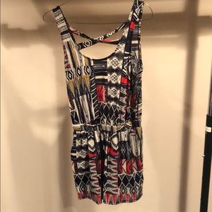 Printed Romper with Low Back